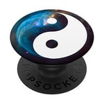 Yin Yang Galaxy Motif Ying Yang Galaxie Bleu Noir PopSockets PopGrip Interchangeable