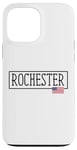 Coque pour iPhone 13 Pro Max Rochester City Drapeau USA Voyage US Amérique Femmes Hommes