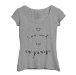 T-Shirt Femme Col Echancré Je Vous Emmerde Je Suis Une Princesse Dessin Petite Couronne