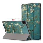 iPad Air 2020-2024 / Pro 11 Tri-Fold Fodral Apple Pen Laddning P Peach Blossom