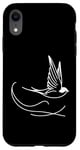 Coque pour iPhone XR Hirondelle d'arbre Oiseau et ornithologue Line Art