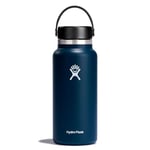 HYDRO FLASK - Gourde Isotherme 946 ml (32 oz) - Bouteille Inox à Isolation Sous Vide - Bouchon Antifuite et Revêtement par Poudre - Sans BPA - Ouverture Large - Indigo