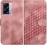 Coque Pour Oppo A77 5g / Oppo A57 5g / Oppo A57s 4g, Cuir Pu Etui Flip Portefeuille A Rabat Housse Avec [Antichoc] [Magnetique] [Porte Cartes] [Stand Fonction] Pour Oppo A77 5g - Rose