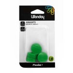 Wonday Aimant rond pour tableau magnétique - Diamètre 25 mm Vert (blister 5 unités)