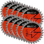 WellCut TCT Saw Blade 165mm x 28T x 20mm Bore For SP6000,DSP600,GKT55 Pack of 10