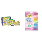 CRAYOLA Mega Activity Tub - Including Crayons, Markers, Pencils, Pens, Paints, Clays & Pastel SuperTips Washable Markers - Assorted Colours (Pack of 20)