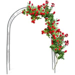 Arche à Rosiers tuteur roses arche de jardin arceau rosiers Support Plantes Grimpantes Vert 2,3 m - Relaxdays