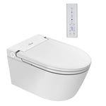 Nashi - Toilette japonaise suspendue murale | Toilette avec bidet | Conception pour citerne encastrée | Lumière de nuit | Siège chauffant, eau chaude et séchage | WC japonais intelligent | EOS