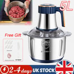 5L Electric Meat Grinder Chopper Blenders Food Processor Meat Vegetable Mixer UK