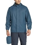 33,000ft Men's Lightweight Waterproof Outdoor Jackets Windproof Rain Shell Jacket Packaway Hooded Raincoat for Golf Fishing Cycling Royal Blue 2XL