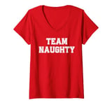 Womens Christmas Team Naughty Adult Office Party Matching Group Top V-Neck T-Shirt