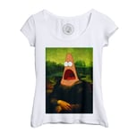 T-Shirt Femme Col Echancré Patrick Mona Lisa Bob L Eponge Da Vinci