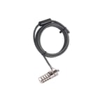 Techair TALKC03 2 meter Laptop Security Combination Lock Cable - Grey