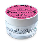 La Rosa Productos Profesionales - BUILDER - gel de montage rose pour lampes UV, gel de montage pour lampes UV - 30 ml, gel de montage pour ongles, UV/LED (Intensive Pink Glass)