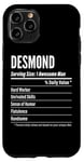 Coque pour iPhone 11 Pro Desmond Gift, Faits nutritionnels Taille de portion, calories