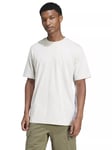 adidas Essential Three Stripes Single Jersey T-Shirt, Alumina/White