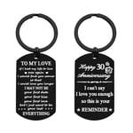 Nimteve Anniversary Keychain Gifts for Him Her Valentine's Day Gifts Happy Wedding Anniversary for Husband Wife Happy Anniversary Keychain for Boyfriend Girlfriend (30th Anniversary Keychain)