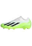 adidas Mixte X Crazyfast.3 Laceless Firm Ground Football Shoes, Blanc(FTWR White/Core Black/Lucid Lemon), 46 EU