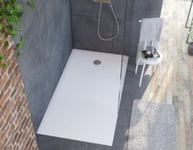 Receveur de douche 90 x 160 cm, recoupable, blanc, Allibert Karbon