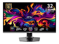 Msi Mpg 321Urxde Qd-Oled - Oled-Skjerm - Gaming - 31.5" - 3820 X 2160 4K @ 240 Hz - 1000 Cd/M² - 1500000:1 - Displayhdr 400 True Black - 0.03 Ms - 2Xhdmi, Displayport, Usb-C - Svart