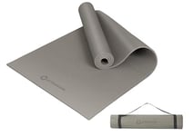 primasole Tapis de yoga avec sangle de transport pour yoga, pilates, fitness et entraînement au sol à la maison et à la salle de sport, épaisseur 1/4 (marron terre grise) PSS91NH004A