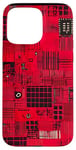 Coque pour iPhone 15 Pro Max Carte mère vintage à carreaux rouge