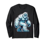 Funny Xmas Abominable Snowman Bigfoot Yeti Retro Christmas Long Sleeve T-Shirt