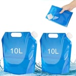 2PCS Sac d'eau Pliable Eau,Bidon d'eau Poche d'eau Portable, 10L Réservoir d'Eau Pliable pour Camping Randonnée pique-nique, barbecue