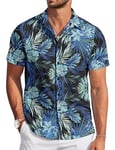 TARAINYA Funky Chemise Hawaienne Homme à Manches Courtes ete Aloha Palmier Flamingos Floral Feuille de Palmier