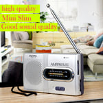 Mini Pocket Travel Portable Slim AM FM Radio Speaker Antenna Battery Operated UK