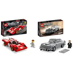 LEGO 76906 Speed Champions 1970 Ferrari 512 M Sports Red Race Car Toy, Collectible Model Building Set & 76911 Speed Champions 007 Aston Martin DB5 James Bond Replica Toy Car Model Kit