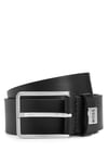 BOSS Mens Elio Sz35 Logo-keeper belt in Italian leather