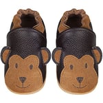 IceUnicorn Chausson Cuir Bébé Chausson Bebe Chaussons Cuir Souple Bébé Fille Garçon Premiers Pas Mignon Chausson Bébé 0-6 Mois-3 Ans(Brun Singe, 18-24 mois)