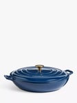 John Lewis Cast Iron Shallow Casserole, Navy, 31cm