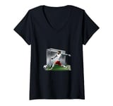 Womens Soccer Ball Goal Graphic V-Neck T-Shirt