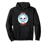 Graphic Cartoon Minimal Angry Kid Alien Alert Pullover Hoodie