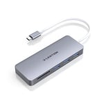 LENTION Hub USB C, Adaptateur USB C vers 3 Ports USB 3.0 + Lecteur de Cartes SD/TF Compatible Nouveau MacBook Air/Pro 2023-2016, iPad, Plus d'appareils de Type C (C15, Gris Sidéral)