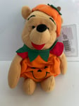 Disney Store Winnie The Pooh Plush Soft Toy 8 Inch Rare Pumpkin Halloween