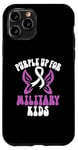 Coque pour iPhone 11 Pro Purple Up pour enfants militaires Purple Military Child Army