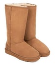 Just Sheepskin Ladies Tall Classic Sheepskin Boot - Chestnut, Chestnut, Size 7, Women