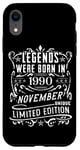 Coque pour iPhone XR Anniversaire Novembre 1990 Édition Limitée Cadeau Utilisé