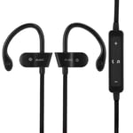 Sutinna Sport Headphones, Portable Bluetooth 5.0 Earphone Dual Earplug Ear‑Hook In‑Ear Sports Handfree Noise Reduction Earbuds Waterproof Earclip Earbuds (Black)
