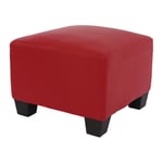 HHG - Canapé-élément pouf repose-pied Lyon, modulaire, simili-cuir, rouge