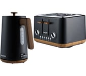 SALTER COMBO-9135 Toronto Jug Kettle & 4-Slice Toaster Bundle - Matt Black, Black