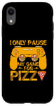 iPhone XR I Only Pause My Game For Pizza Vintage Case