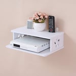 Étagères flottantes étagères de plateau de décodeur de télévision blanc, étagères de hover racks étagères unité de télévision murale pour boîte de rangement de salon, décoration murale de fond unité de rangement pour la maison