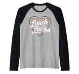 Lunch Lady Heart Cafeteria Worker Raglan Baseball Tee