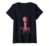 Womens Bacteriophage and Phage Virus V-Neck T-Shirt