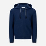 Full Zip Rib Jacket Hoodie - Navy