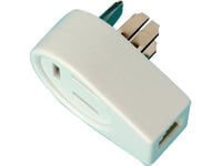 Adapter För Telefonkontakt 3P/H Rj11 Vit